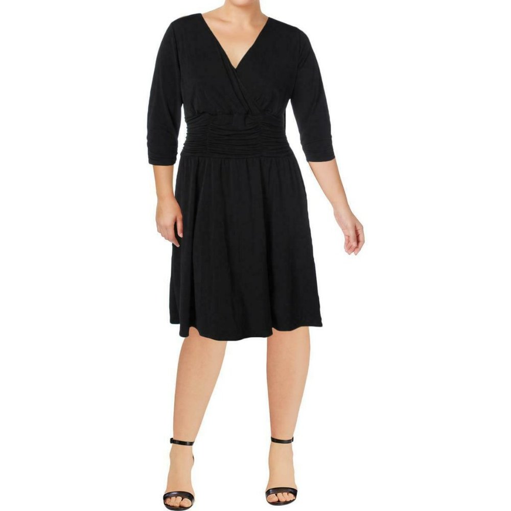 NY Collection A-Line Rushed Cocktail Dress - Picture 3 of 3